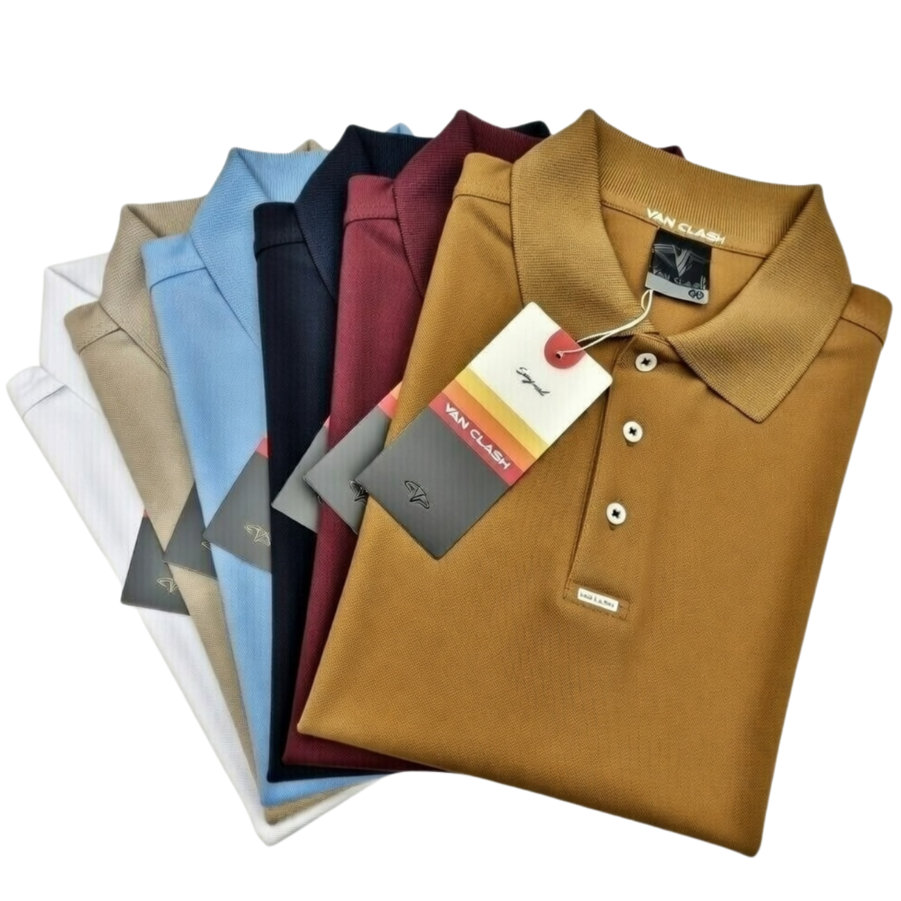 Camiseta Gola Polo Ocre C/ Detalhe Manga - Imagem 3