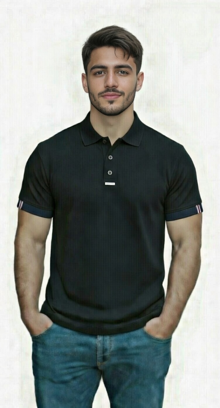 Camiseta Gola Polo Black C/ Detalhe Manga - Imagem 3