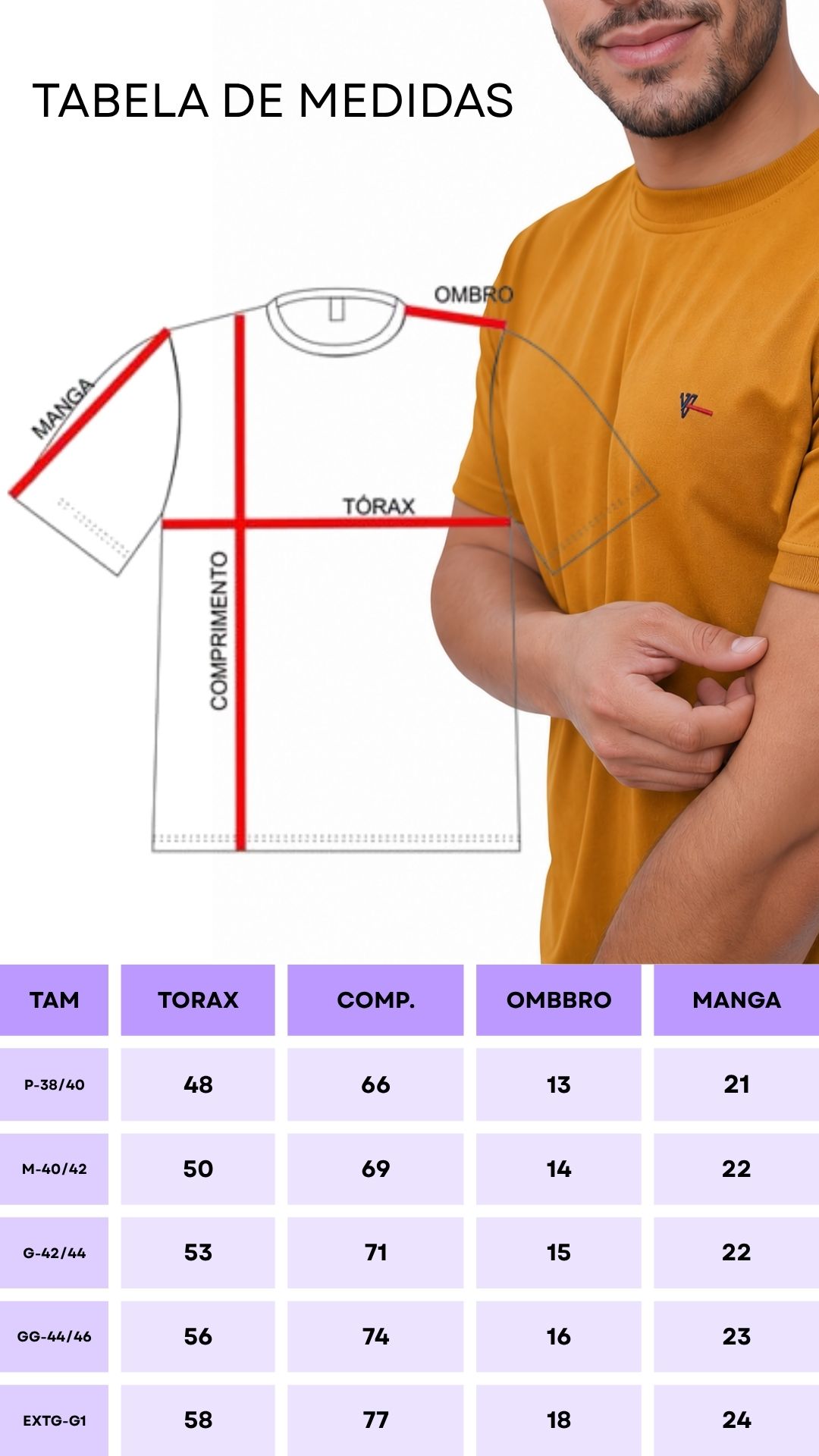 Camiseta Ocre Gola Redonda com Detalhe na Manga - Imagem 7